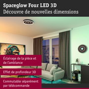 Plafonnier Spaceglow Four LED 3D noir avec lumière blanche pour salons modernes