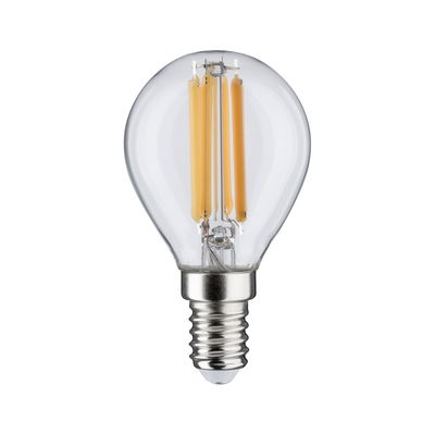 Classic LED light bulb with clear glass and warm white filaments for energy-efficient lighting