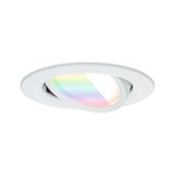 White recessed spotlight with adjustable head and RGB color filter for versatile LED lighting