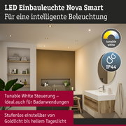 LED Einbauleuchte Nova Smart in Weiß mit IP44 Schutz ideal für Badezimmerbeleuchtung