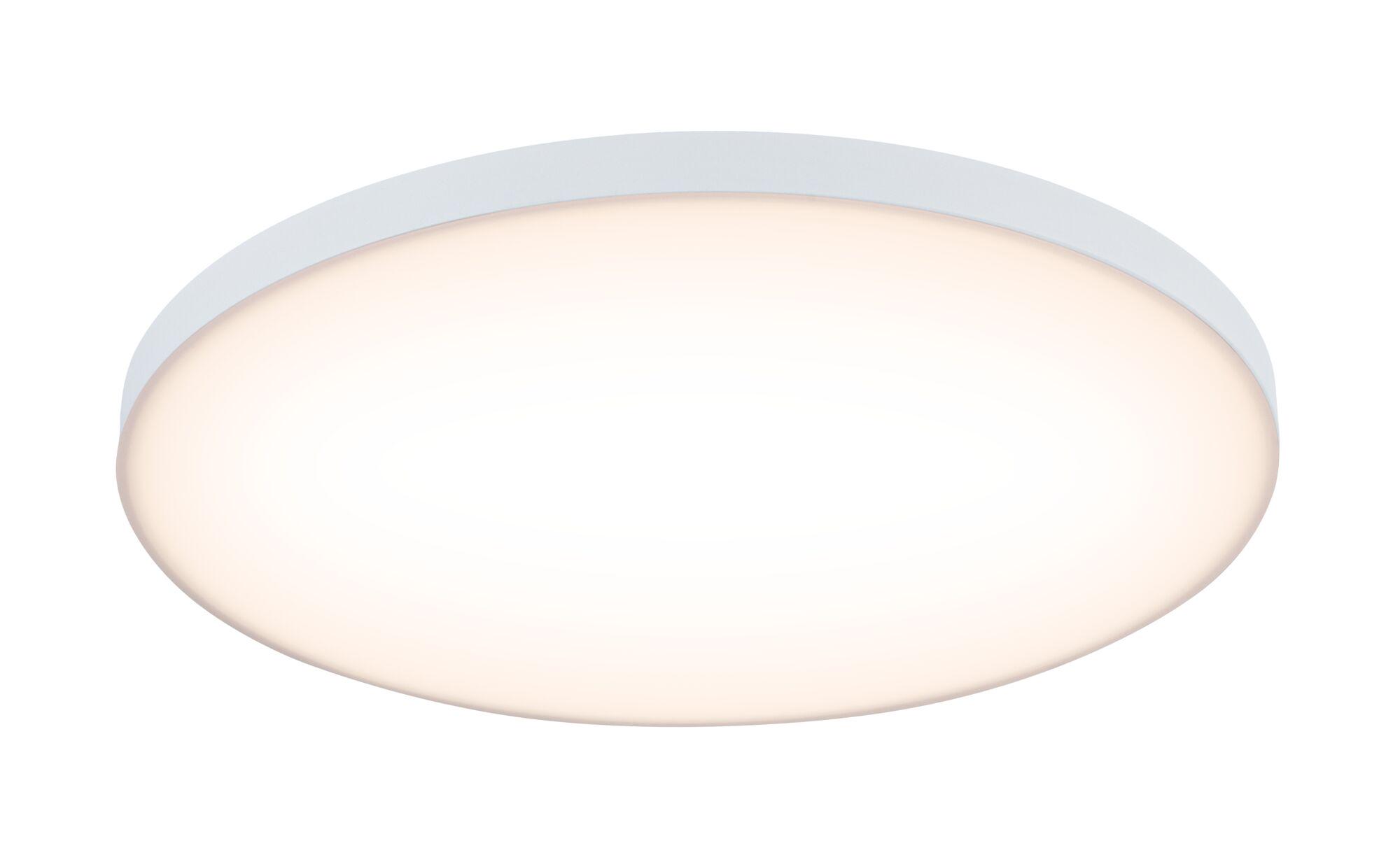 Rund hvid LED-loftlampe med varmt hvidt lys til moderne rum og energibesparende belysning.