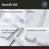 MaxLED 500 LED-strip met plakband aan achterkant, 72 LEDs per meter, knipbaar op 8,3 cm, eenvoudig te verbinden