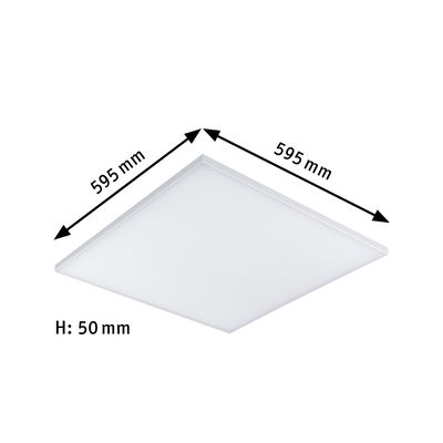 Quadratische weiße LED-Deckenleuchte aus Kunststoff, 595x595 mm, 50 mm Höhe, moderne Raumbeleuchtung