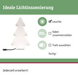 Weißer LED-Weihnachtsbaum aus Kunststoff mit Kabelanschluss für dekorative Beleuchtung