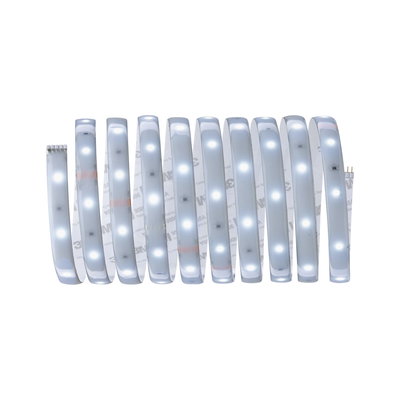 Flexible LED strip light with white LEDs and adhesive backing for versatile lighting applications