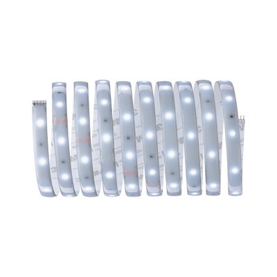 Flexible LED strip light with white LEDs and adhesive backing for versatile lighting applications