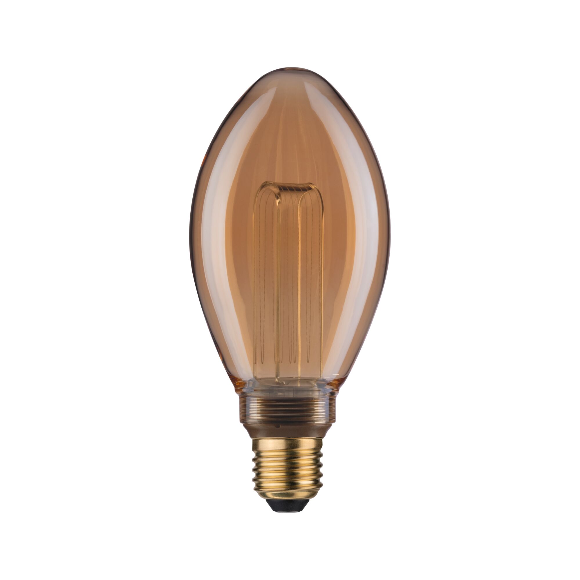 Vintage amber glass LED bulb with E27 base for decorative lighting and warm ambiance