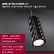 Black Lirena pendant luminaire made of aluminium with GU10 LED light source for versatile lighting solutions