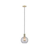 Moderne Pendelleuchte mit transparentem Glas und messingfarbenem Metall für stilvolle Raumbeleuchtung
