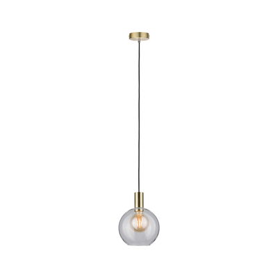 Moderne Pendelleuchte mit transparentem Glas und messingfarbenem Metall für stilvolle Raumbeleuchtung