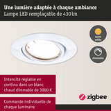 Spot encastré LED blanc avec lumière blanc chaud dimmable de 430 lumens