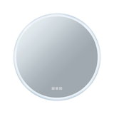 Ronde LED-spiegel met witte verlichting en touchbediening voor moderne badkamer.