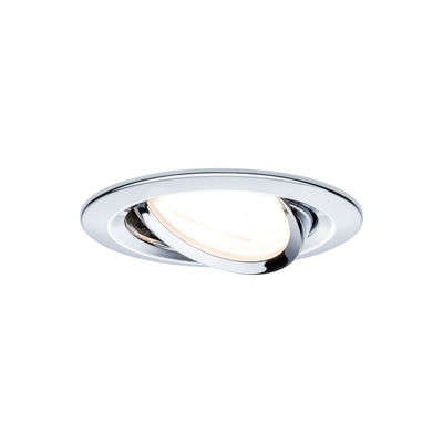 Rundstrahler aus verchromtem Metall mit schwenkbarem LED-Licht für flexible Raumbeleuchtung