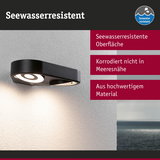 Schwarze LED-Wandleuchte mit seewasserresistenter Oberfläche, korrosionsfrei für Außenbereiche am Meer