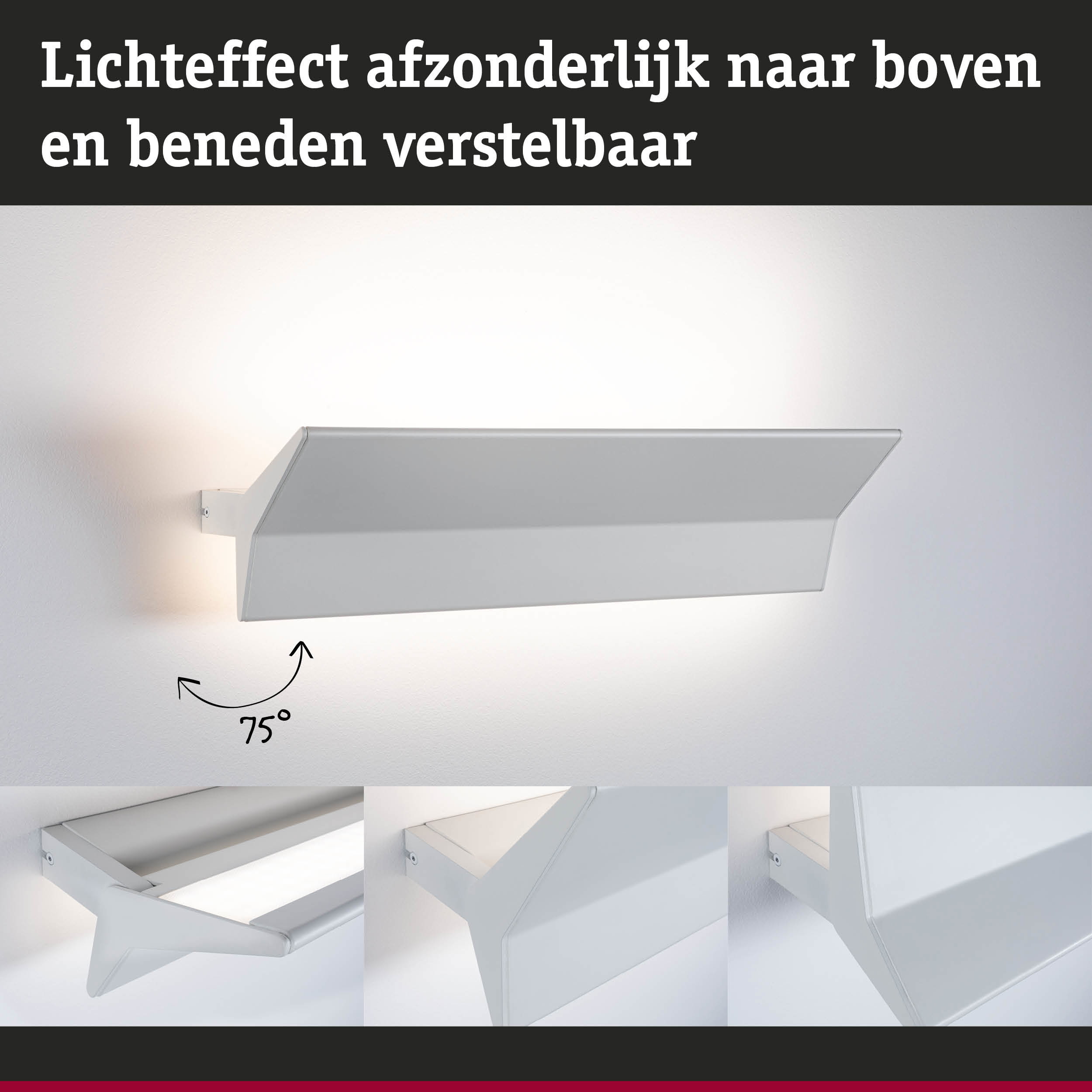 Witte verstelbare metalen wandlamp met licht naar boven en beneden voor moderne interieurs