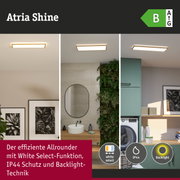 Atria Shine LED-Deckenleuchte mit Holzrahmen in Weiß, IP44 Schutz und Backlight-Technik