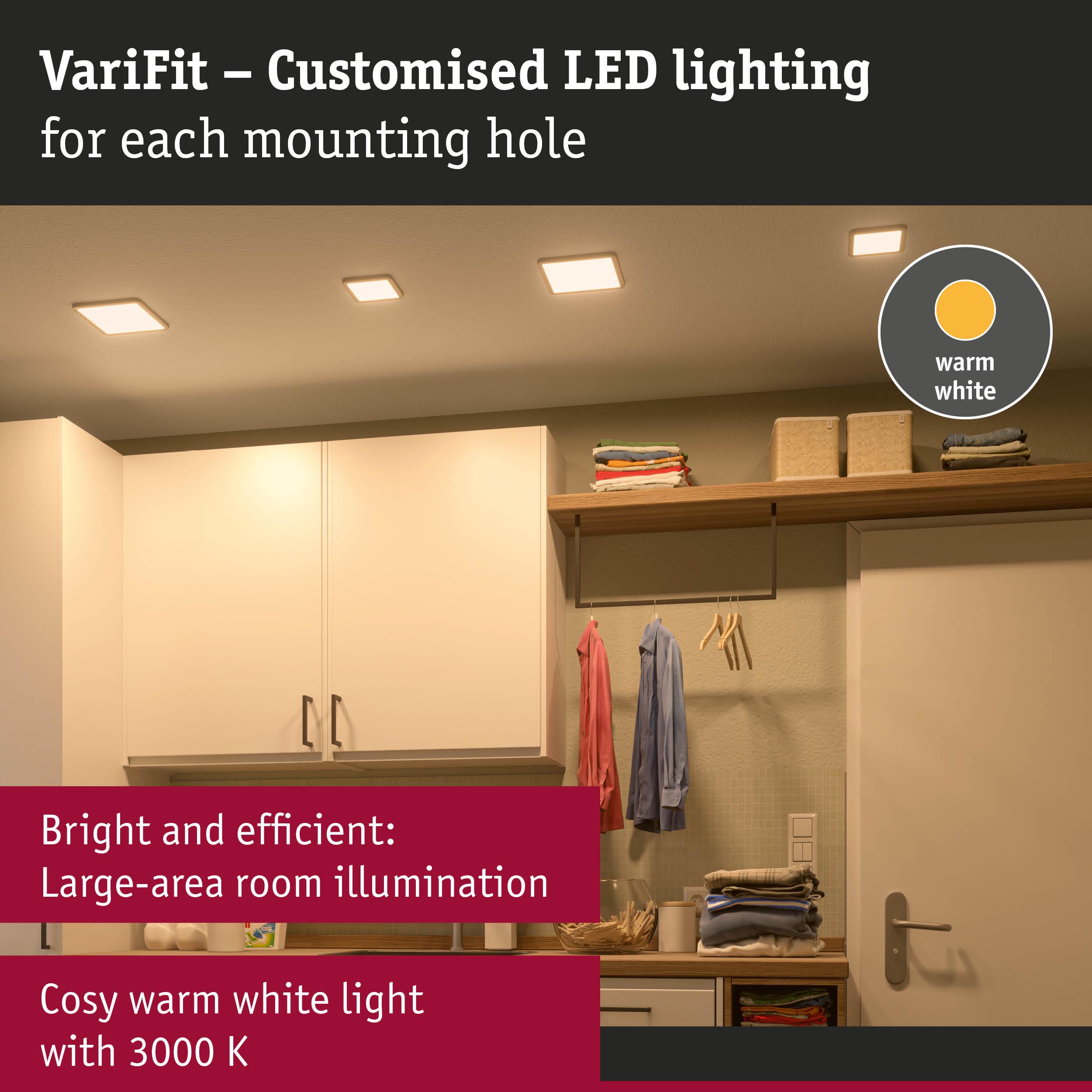 VariFit warm white 3000K LED ceiling lights for large rooms with bright, efficient illumination
