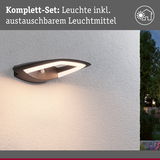 Modernes LED-Außenwandleuchte Set in Schwarz mit austauschbarem Leuchtmittel für Hauswandbeleuchtung