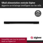Alimentation centrale URail noire Zigbee pour éclairage intelligent et dimmable sur rails