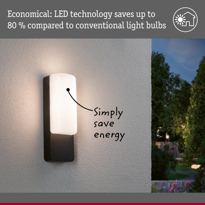 Modern black and white LED outdoor wall light with energy-saving technology for garden lighting