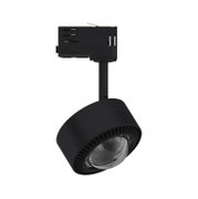 Schwarzer LED-Spot aus Metall mit klarem Glas für moderne Innenbeleuchtung und Akzentbeleuchtung