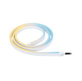 Bande LED flexible avec lumière blanc chaud et blanc froid en boîtier plastique blanc pour éclairage d’ambiance