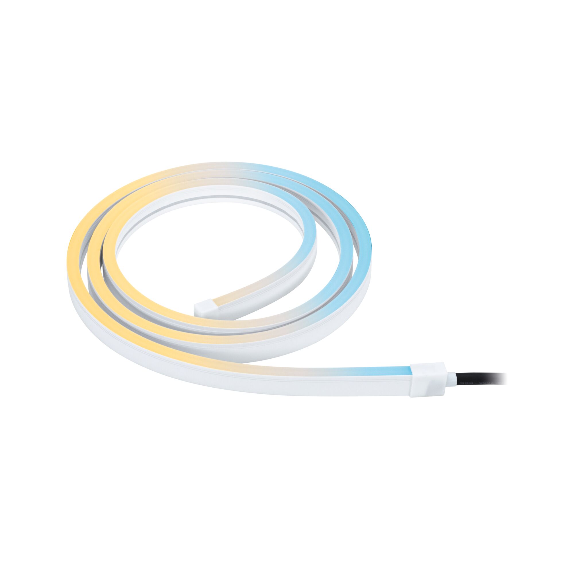 Bande LED flexible avec lumière blanc chaud et blanc froid en boîtier plastique blanc pour éclairage d’ambiance