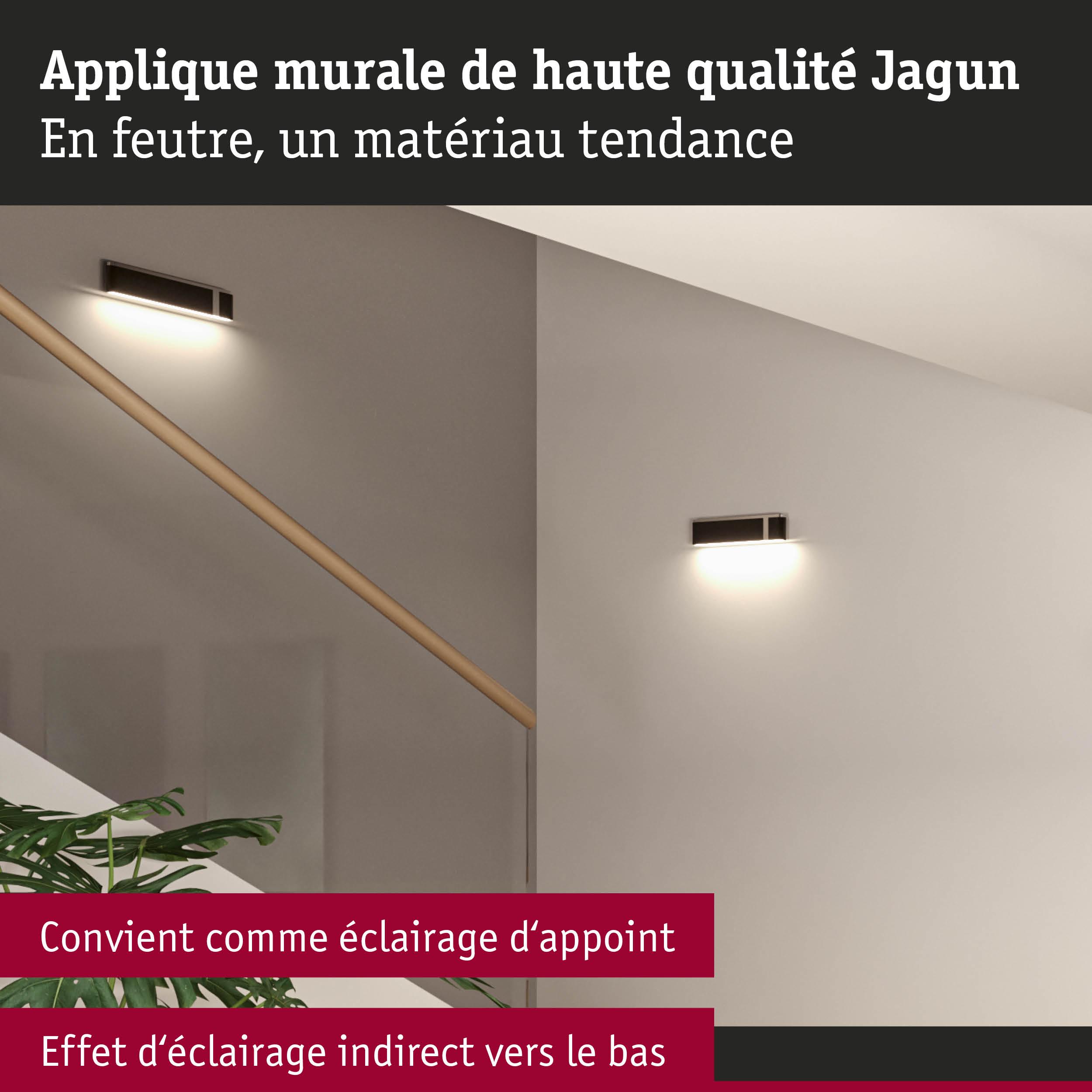 Applique murale moderne Jagun en métal noir avec éclairage indirect vers le bas, lumière d’appoint pour escaliers