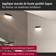 Applique murale Jagun en feutre noir avec éclairage indirect vers le bas pour escalier
