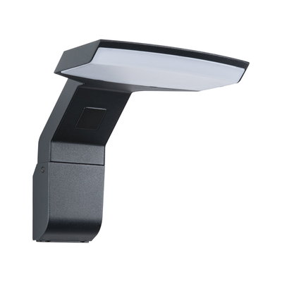 Schwarze LED-Außenwandleuchte aus Metall mit weißem Diffusor für moderne Außenbeleuchtung