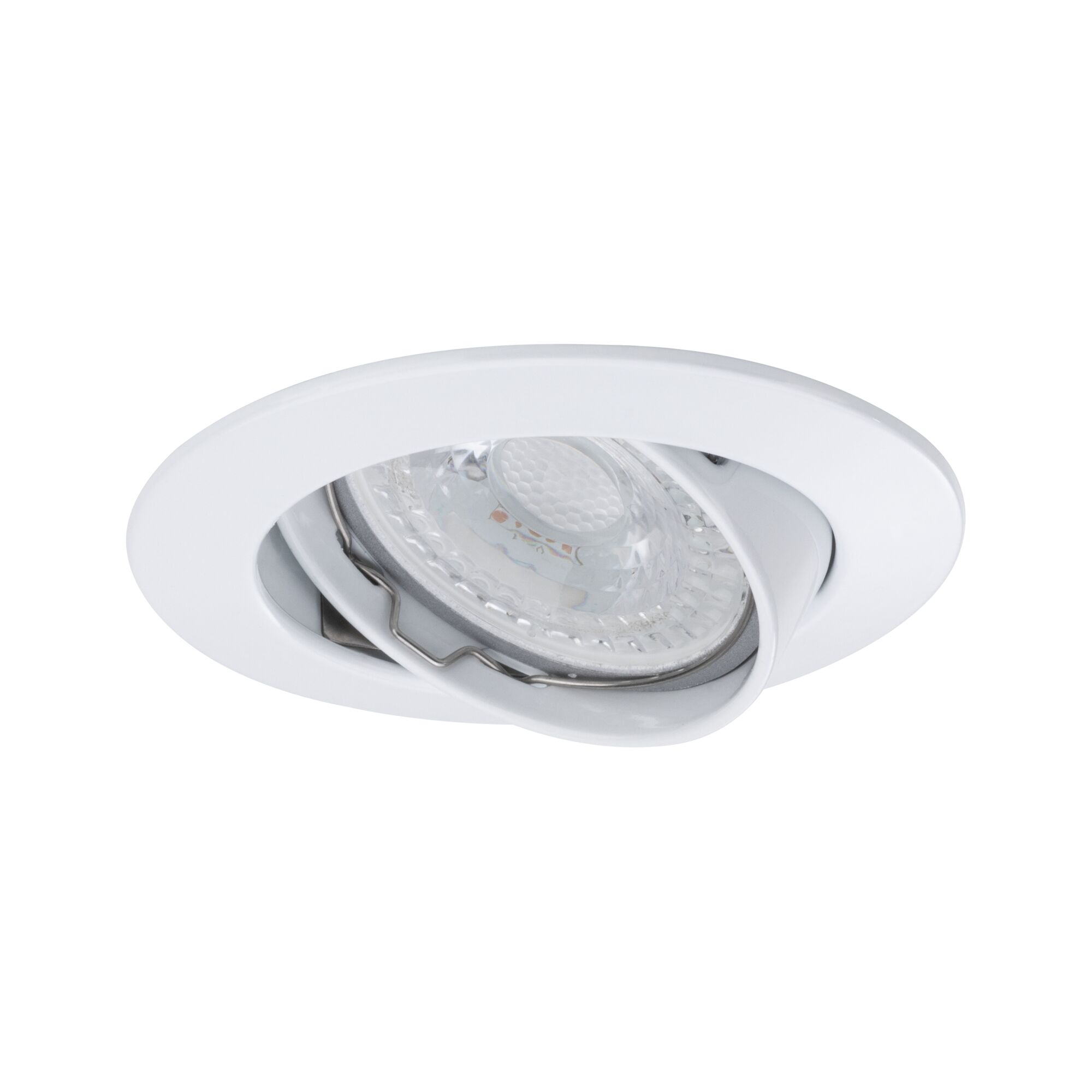 White metal recessed spotlight with adjustable LED lamp for versatile lighting solutions