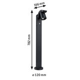Schwarze Aluminium-Außenleuchte mit beweglichem Spotkopf, 782 mm hoch, moderne Gartenbeleuchtung