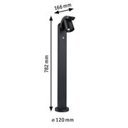 Schwarze Aluminium-Außenleuchte mit beweglichem Spotkopf, 782 mm hoch, moderne Gartenbeleuchtung
