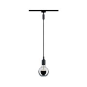 Suspension noire avec verre transparent et ampoule mi-miroir pour éclairage intérieur moderne