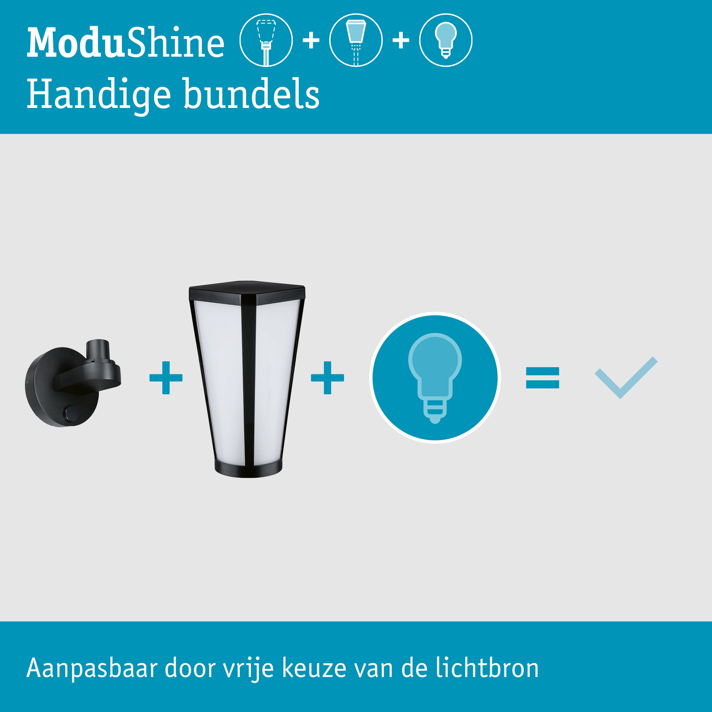 Set ModuShine Wandbevestiging Mavira zonder sensor Antraciet