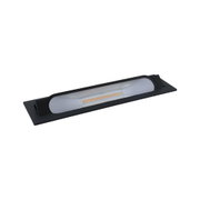 Black rectangular LED recessed light with diffuser cover for modern indoor lighting solutions