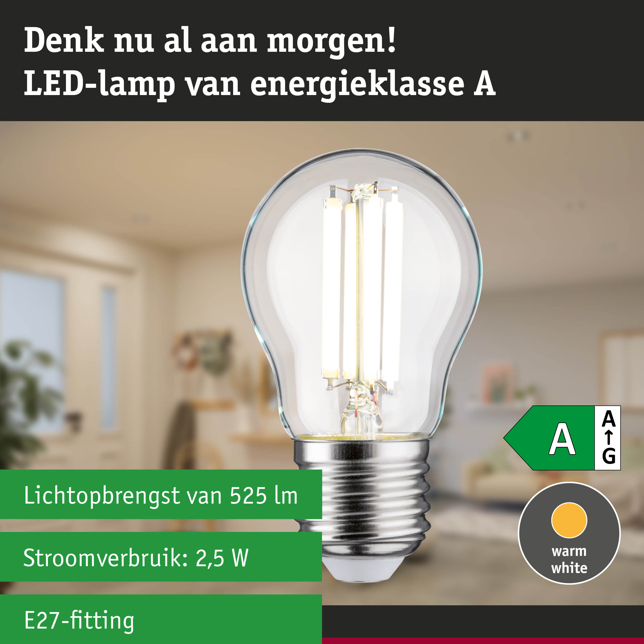 Energiezuinige LED-lamp met neutraal wit licht en ultra-efficiënte technologie in bosrijke omgeving