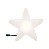White plastic star with cable connector, decorative LED light for indoor and outdoor use