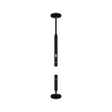 Black adjustable metal ceiling extension for LED lights with modern design