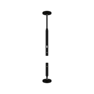 Black adjustable metal ceiling extension for LED lights with modern design