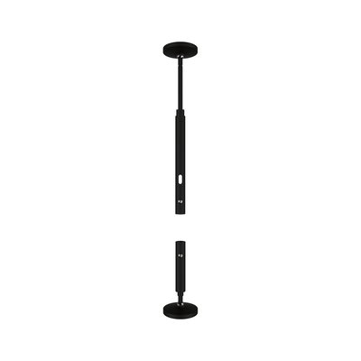 Black adjustable metal ceiling extension for LED lights with modern design