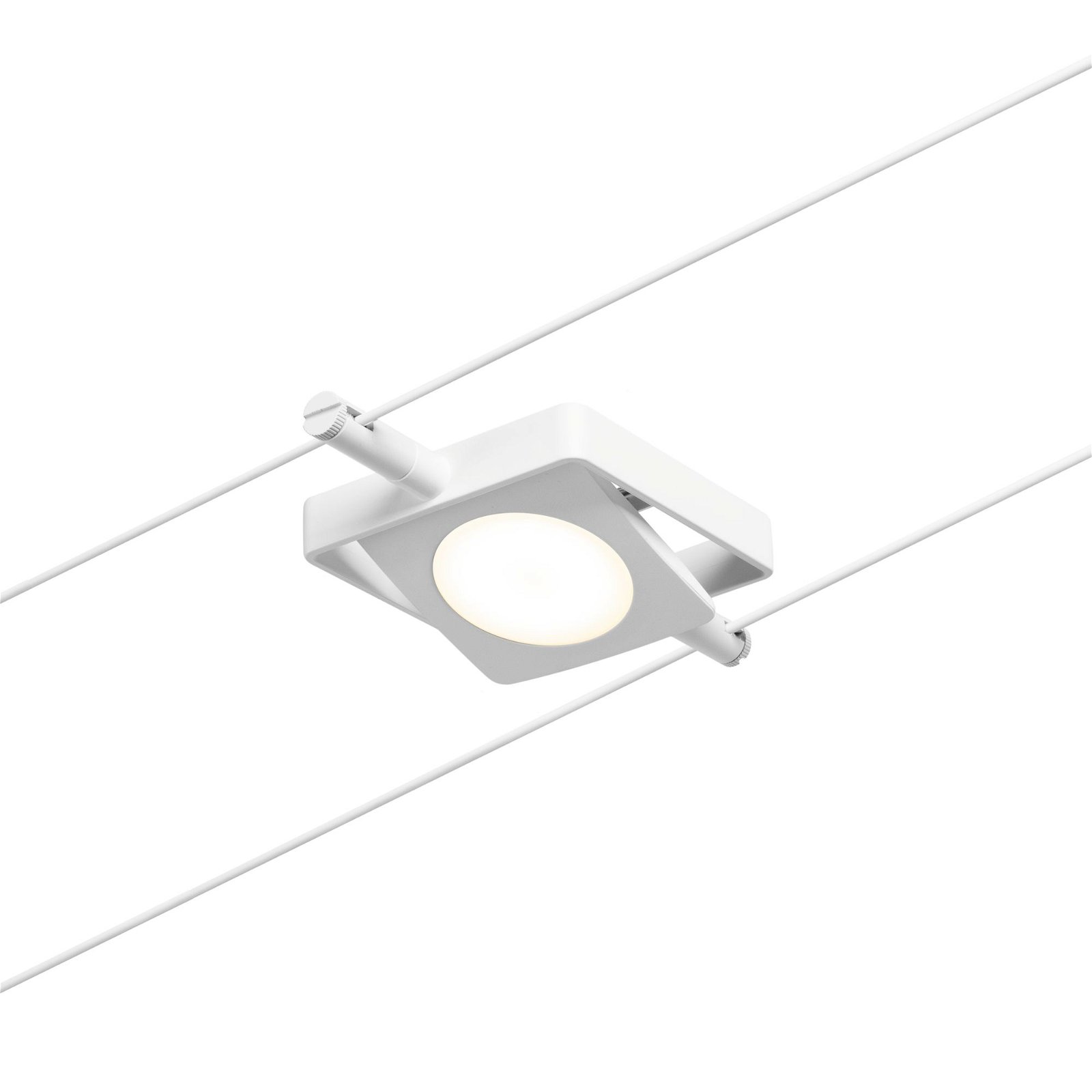 LED Seilsystem MacLED Einzelspot 250lm 4,5W 3000K 12V Weiß matt/Chrom