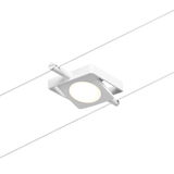 Witte vierkante metalen LED-kabelspot met warm wit licht voor moderne verlichtingssystemen