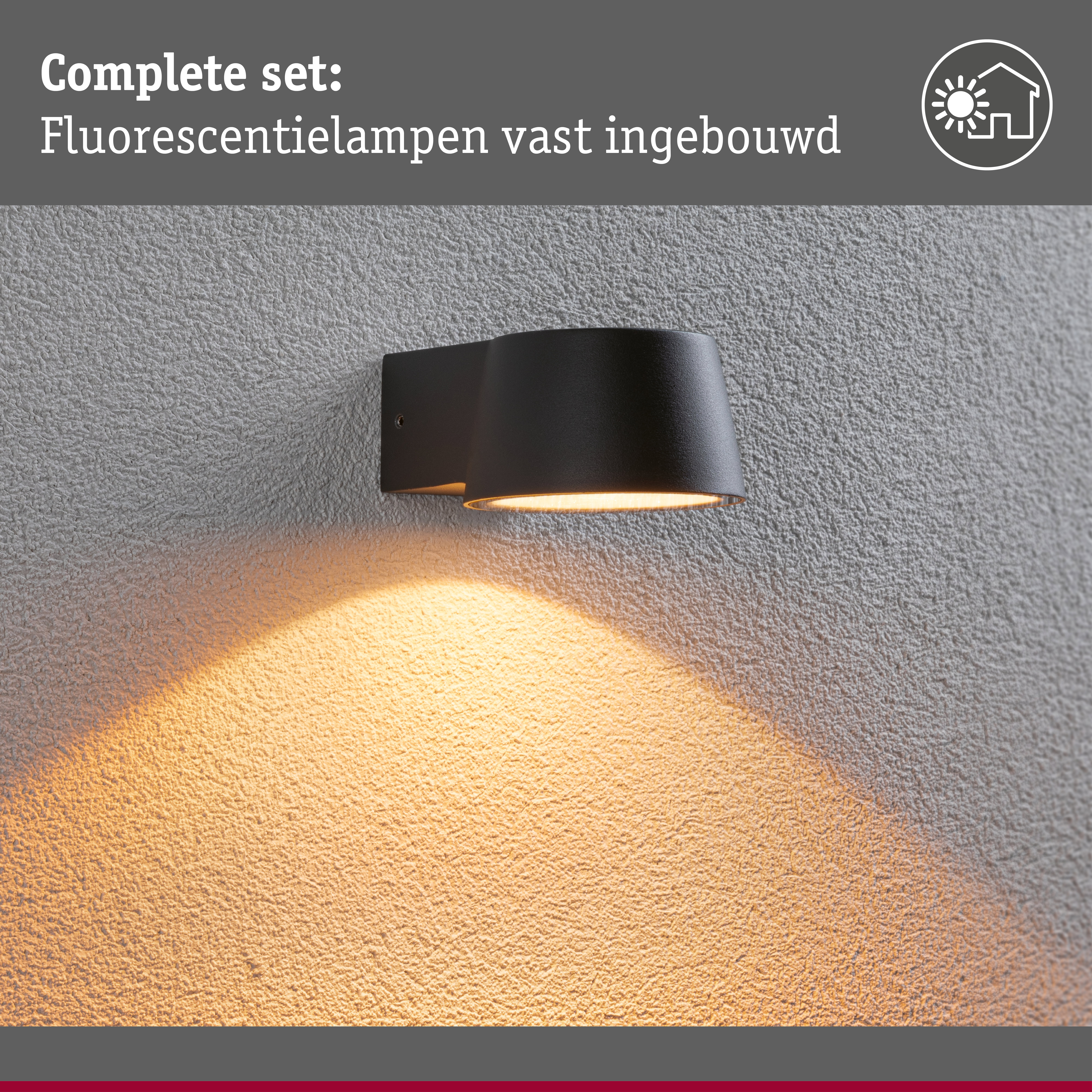 LED-wandarmatuur voor buiten Capea insectvriendelijk IP44 96x128mm 2200K 6W 550lm 230V 98° Antraciet Aluminium