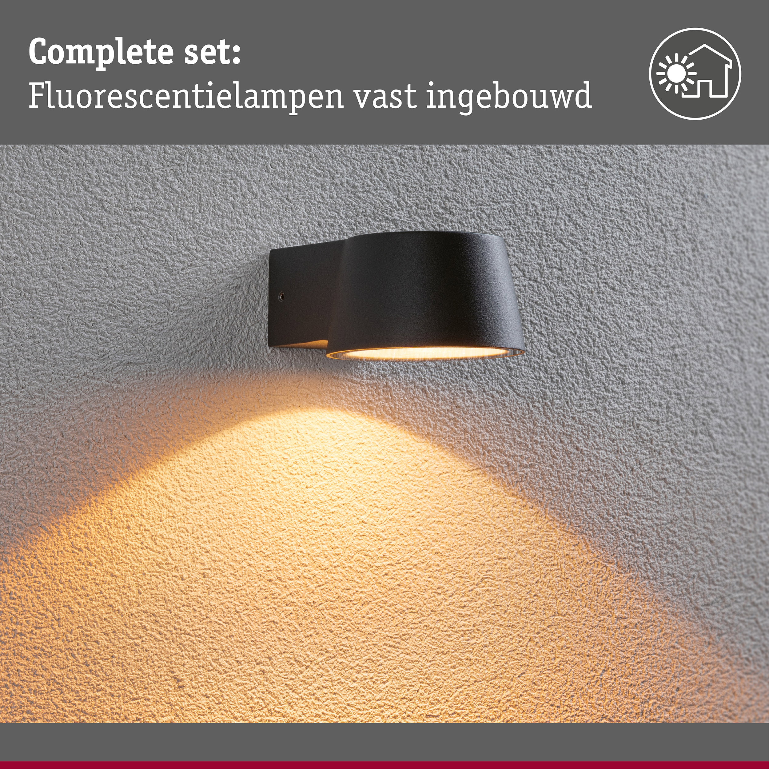 LED-wandarmatuur voor buiten Capea insectvriendelijk IP44 96x128mm 2200K 6W 550lm 230V 98° Antraciet Aluminium