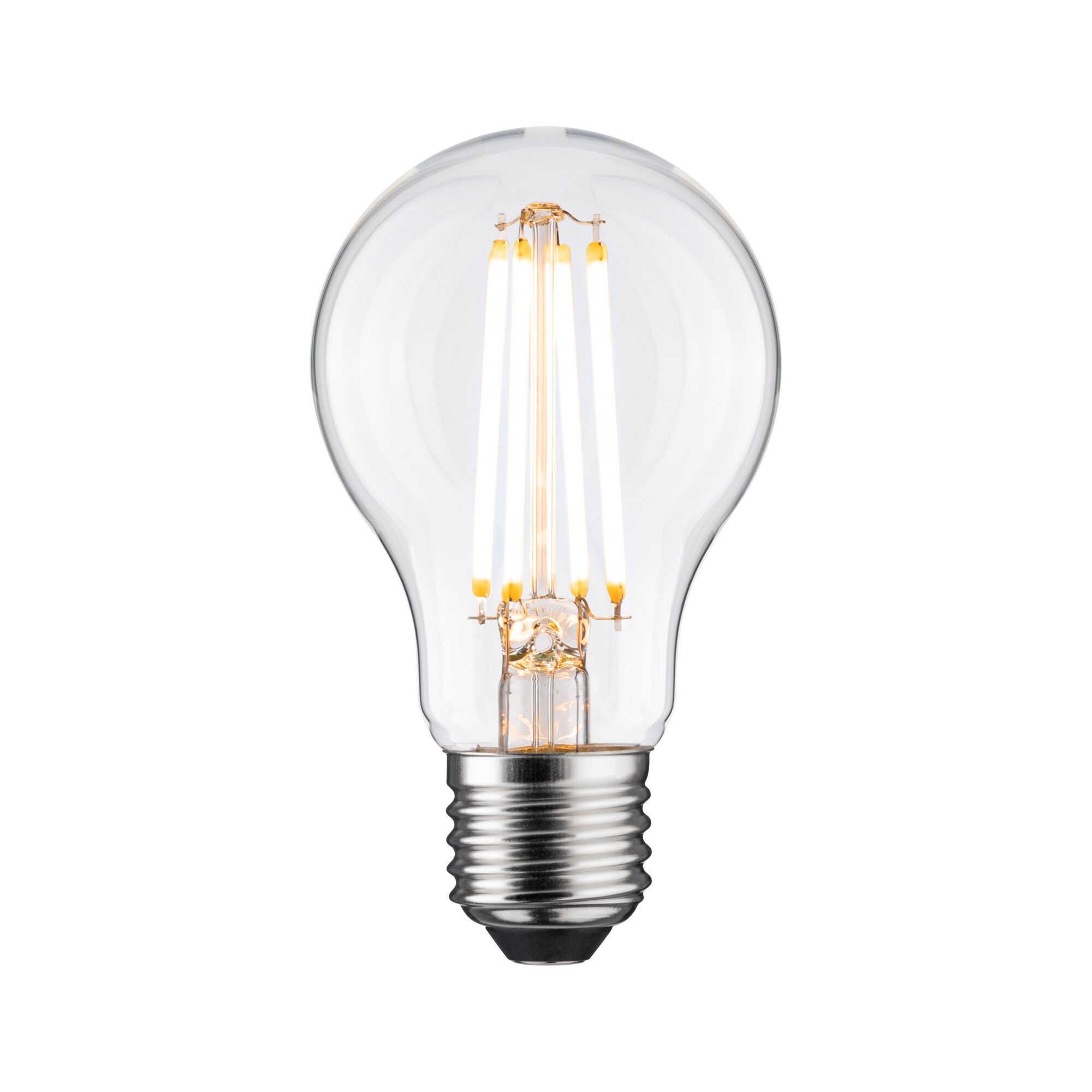 Classic LED light bulb with clear glass and E27 base for energy-efficient lighting solutions