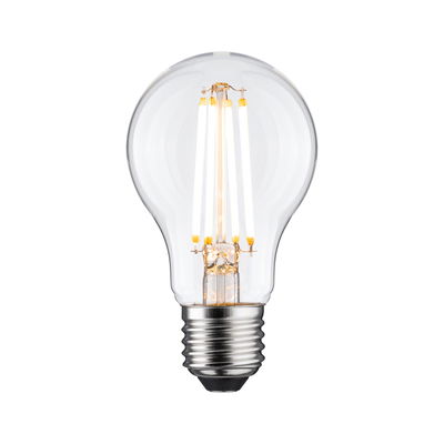 Classic LED light bulb with clear glass and E27 base for energy-efficient lighting solutions