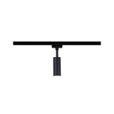 Black metal LED spotlight on track system for flexible indoor lighting solutions