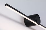 Black metal LED wall light with long slim bar for modern indoor lighting and home decor