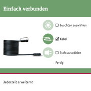 Schwarzes Verlängerungskabel mit Steckverbindern für flexible Beleuchtungsinstallation und Kabelmanagement